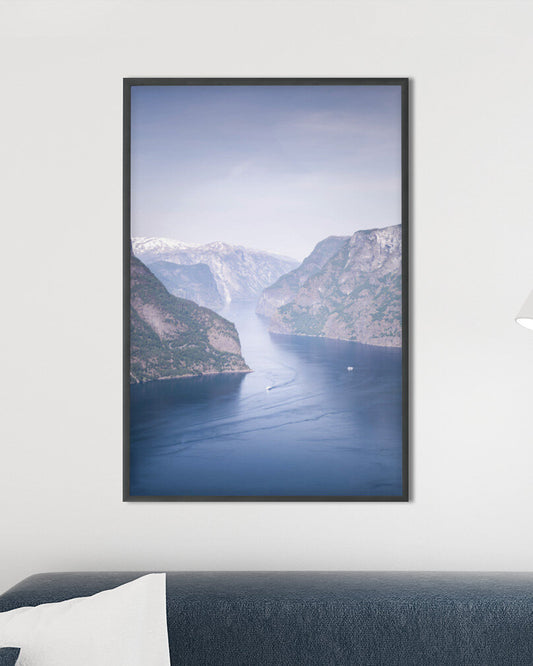 Fotografie-Print - Der atemberaubende Aurlands Fjord in Norwegen vom Aussichtspunkt Stegastein