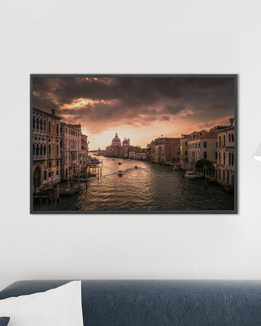 Fotografie-Print - Canal Grande in Venedig bei Sonnenaufgang, Italien