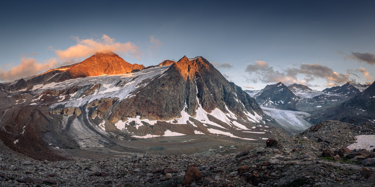Alpenglühen über dem Gletscher