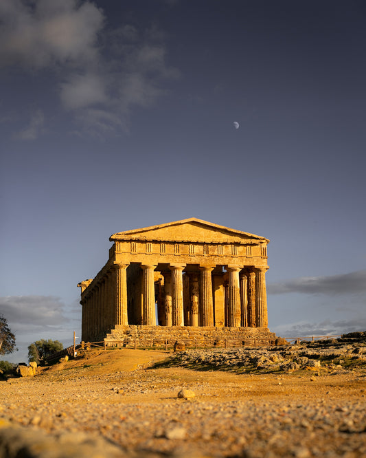 Fotografie-Print - Concordiatempel in der Abenddämmerung – Tal der Tempel, Agrigent