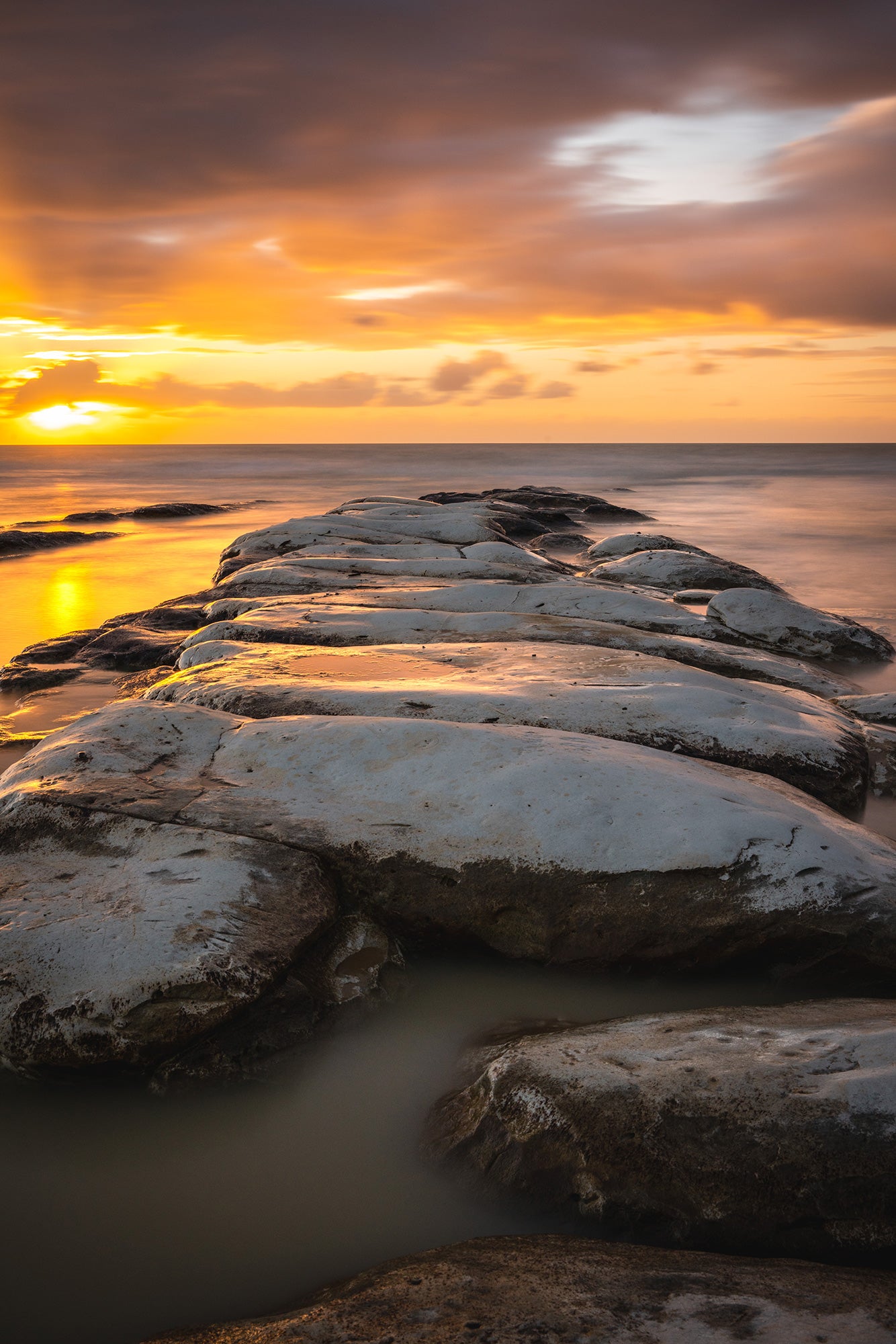 Fotografie Print – Sonnenuntergang Weiße Felsen Scala dei Turchi #1