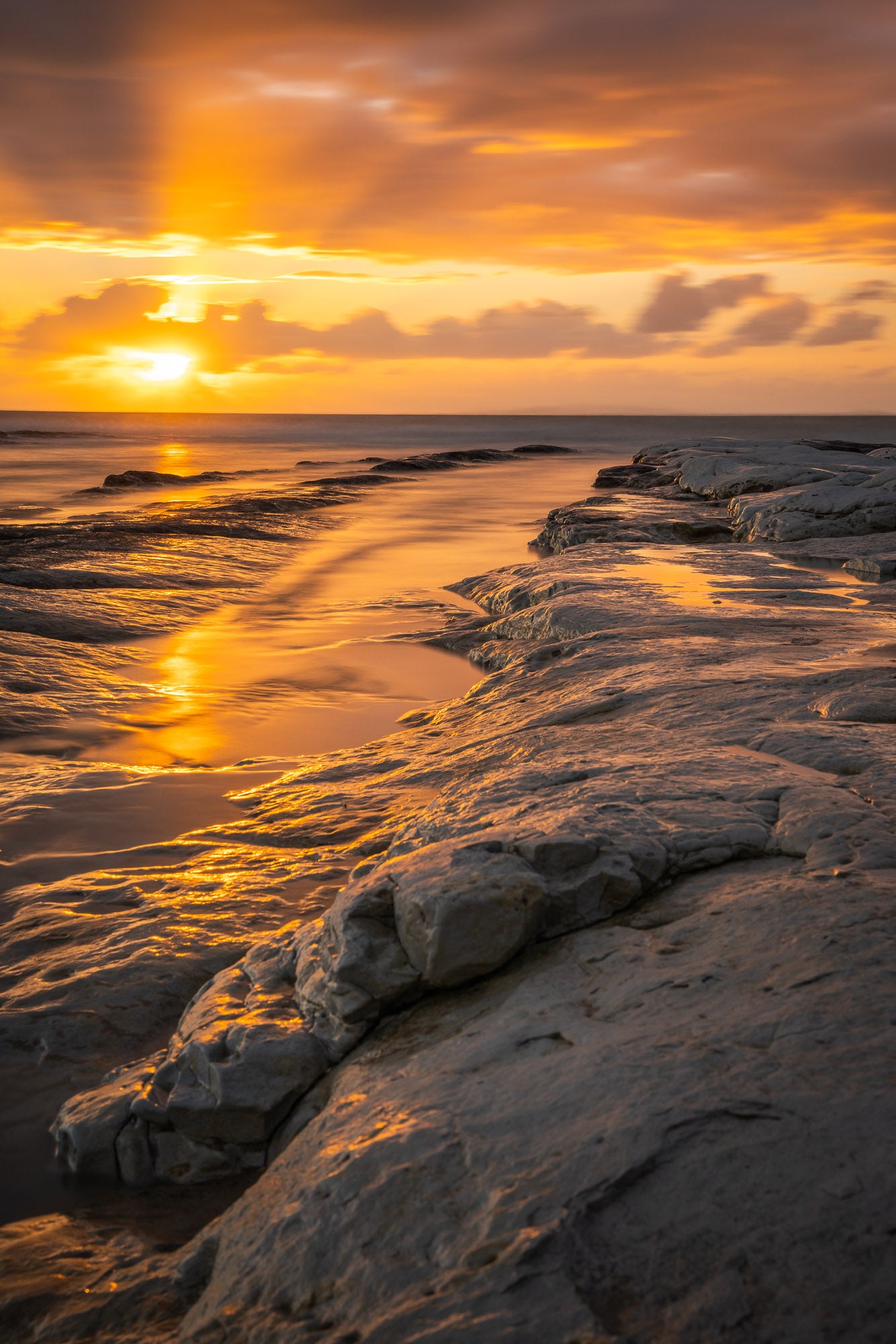 Fotografie Print – Sonnenuntergang Weiße Felsen Scala dei Turchi #2