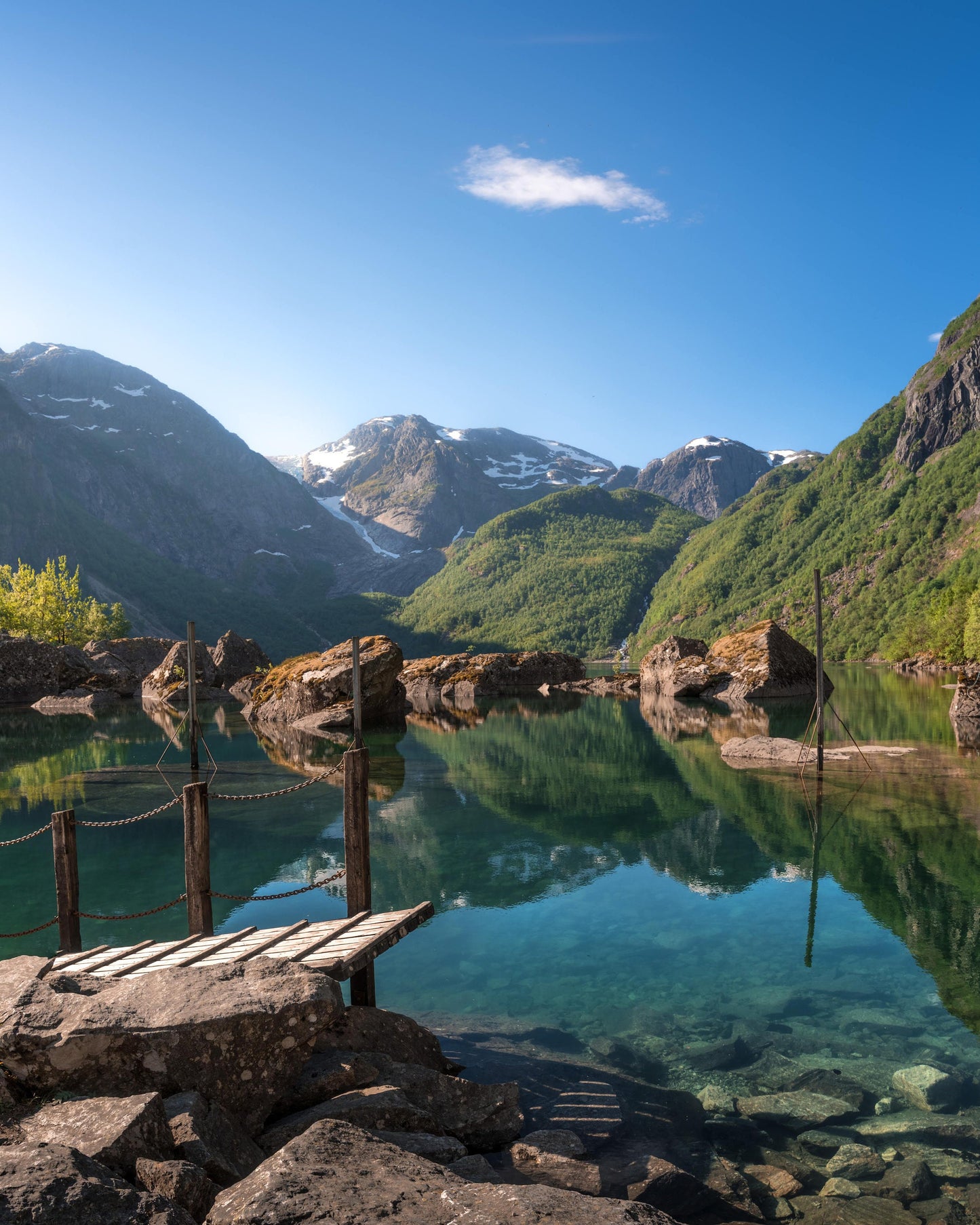 Fotografie-Print - Bondhusvatnet See Norwegen Gletscher Bondhusbrea Folgefonna Nationalpark