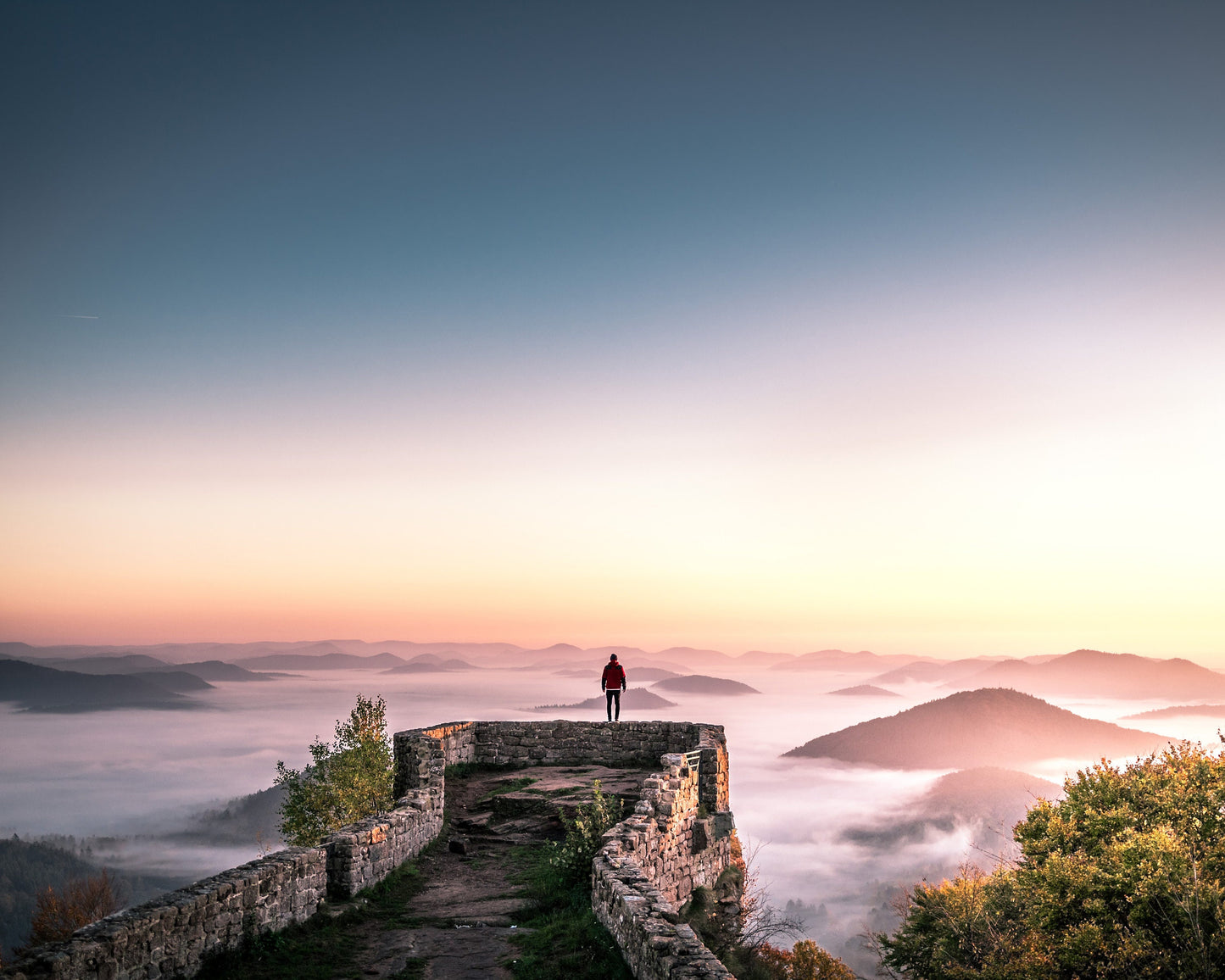 Fotografie-Print - Wegelnburg Rheinland Pfalz Burg Pfälzerwald Herbst Bild Deutschland