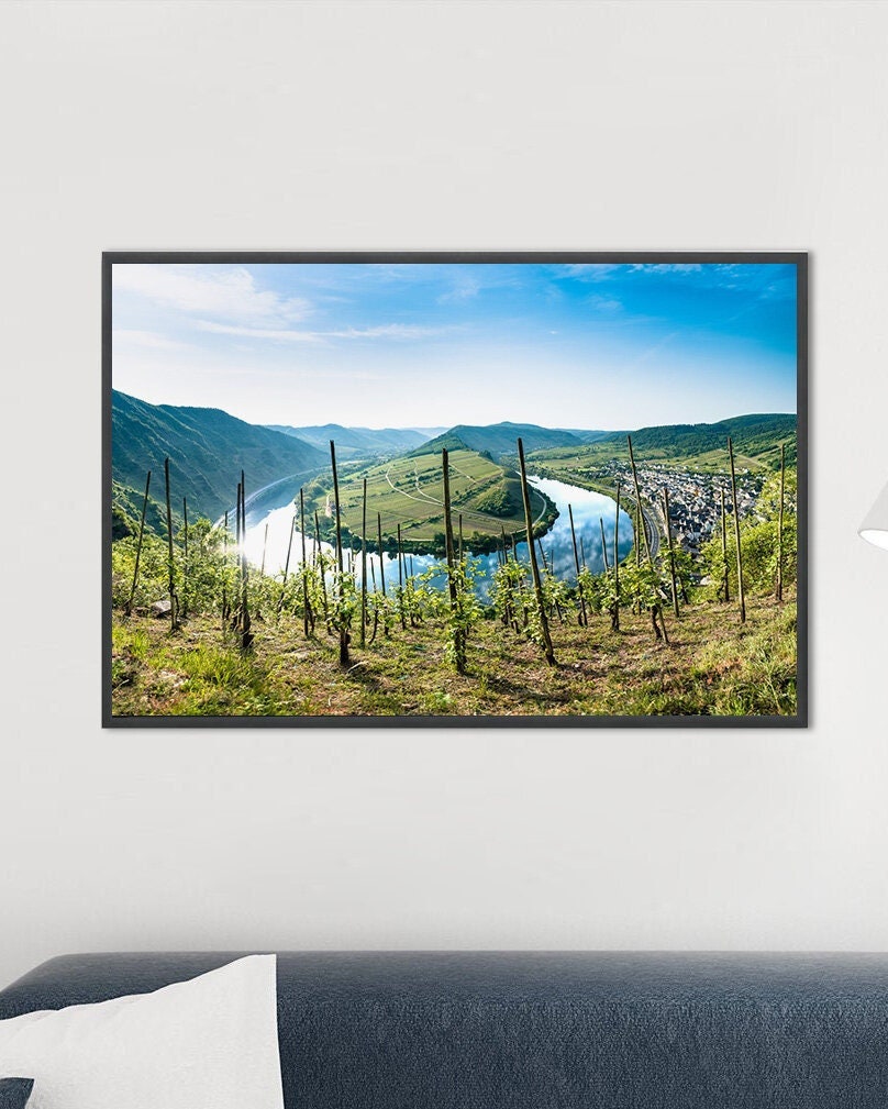 Fotografie-Print - Die Mosel Schleife bei Bremm nahe Cochem - Weinberge in Rheinland-Pfalz - Deutschland