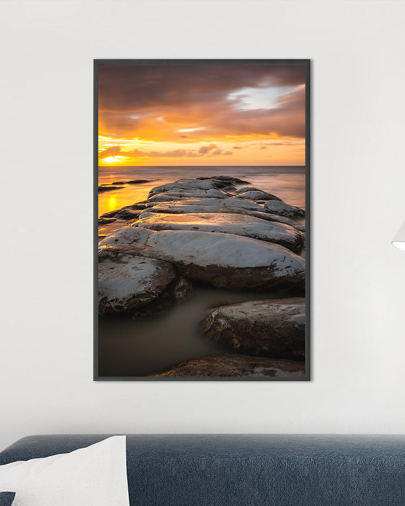 Fotografie Print – Sonnenuntergang Weiße Felsen Scala dei Turchi #1