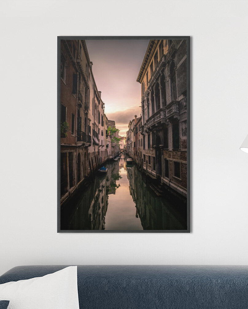 Fotografie-Print - Kanäle von Venedig bei Sonnenaufgang, Italien